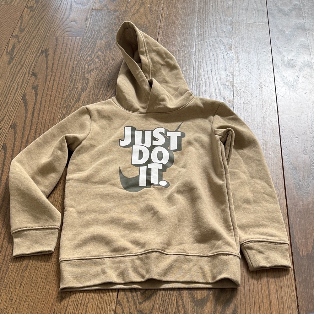 Nike Kids Tan 'Just Do It' Pullover Hoodie